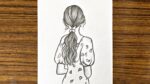 Easy girl backside drawing for beginners || Girl drawing tutorial for beginners || simple drawing