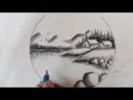 Easy nature scenery drawing for beginners step by step