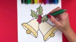 Glitter Christmas Bells Drawing | EASY | Step by step Drawing For Kids | Super Easy Drawing