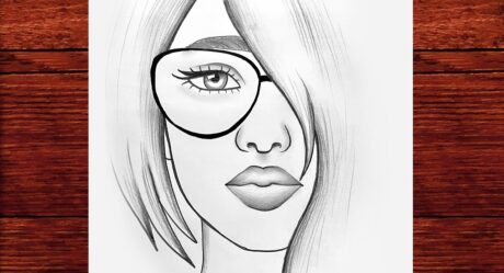 Gözlüklü Kız Çizimi – Kolay Gözlüklü Kız Nasıl Çizilir – Gözlük Takan Kız Çizimi – [ Çizim Mektebi ]