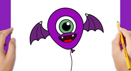 COMMENT DESSINER UN BALLON CHAUVE-SOURIS HALLOWEEN FACILE | Dessin Halloween