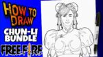 HOW TO DRAW FREE FIRE CHUN-LI BUNDLE | STREET FIGHTER | como dibujar la skin de chin-li de free fire