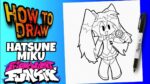 HOW TO DRAW HATSUNE MIKU FROM FRIDAY NIGHT FUNKIN | como dibujar a hatsune miku de fnf | fácil