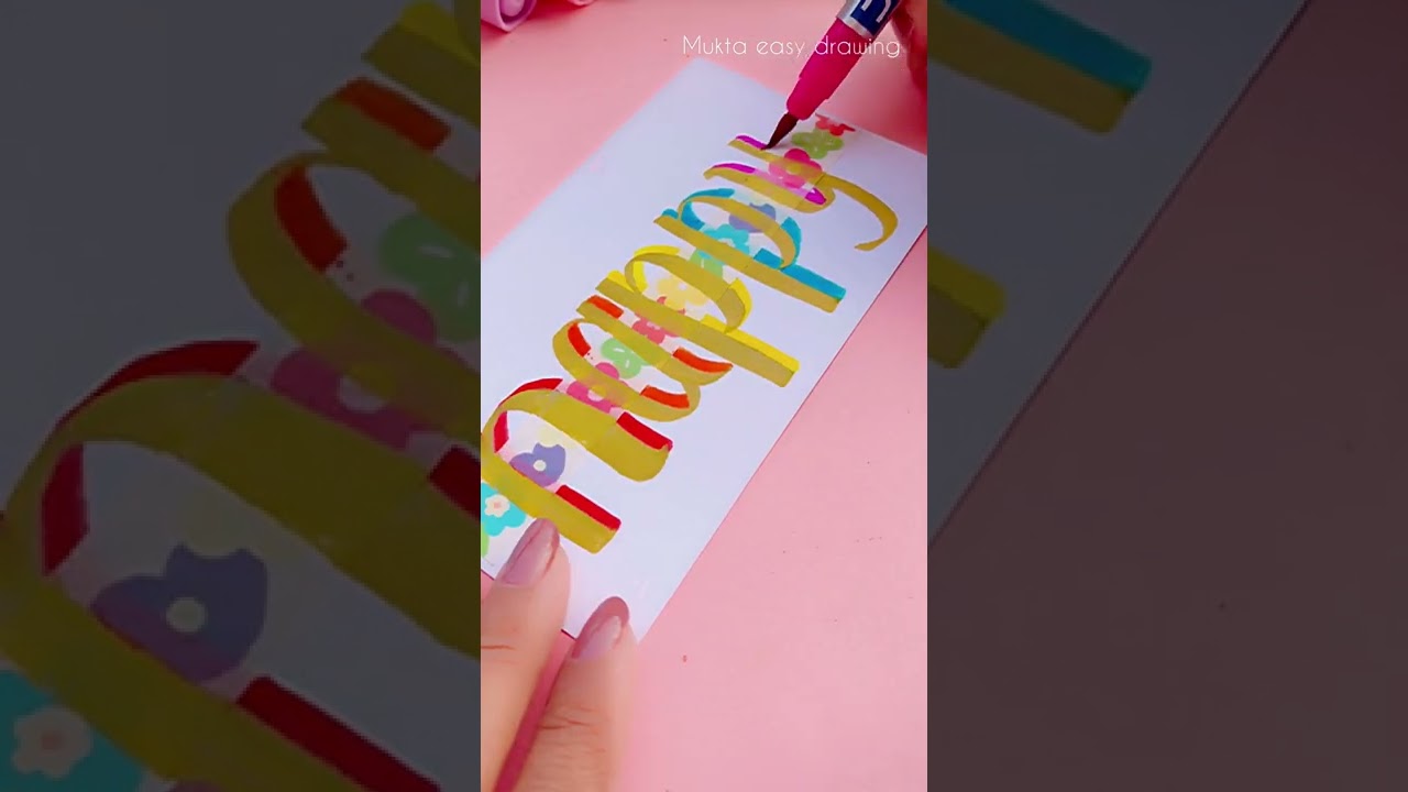 Happy Birthday DIY Card Idea #shorts #art #birthdaycard #youtubeshorts