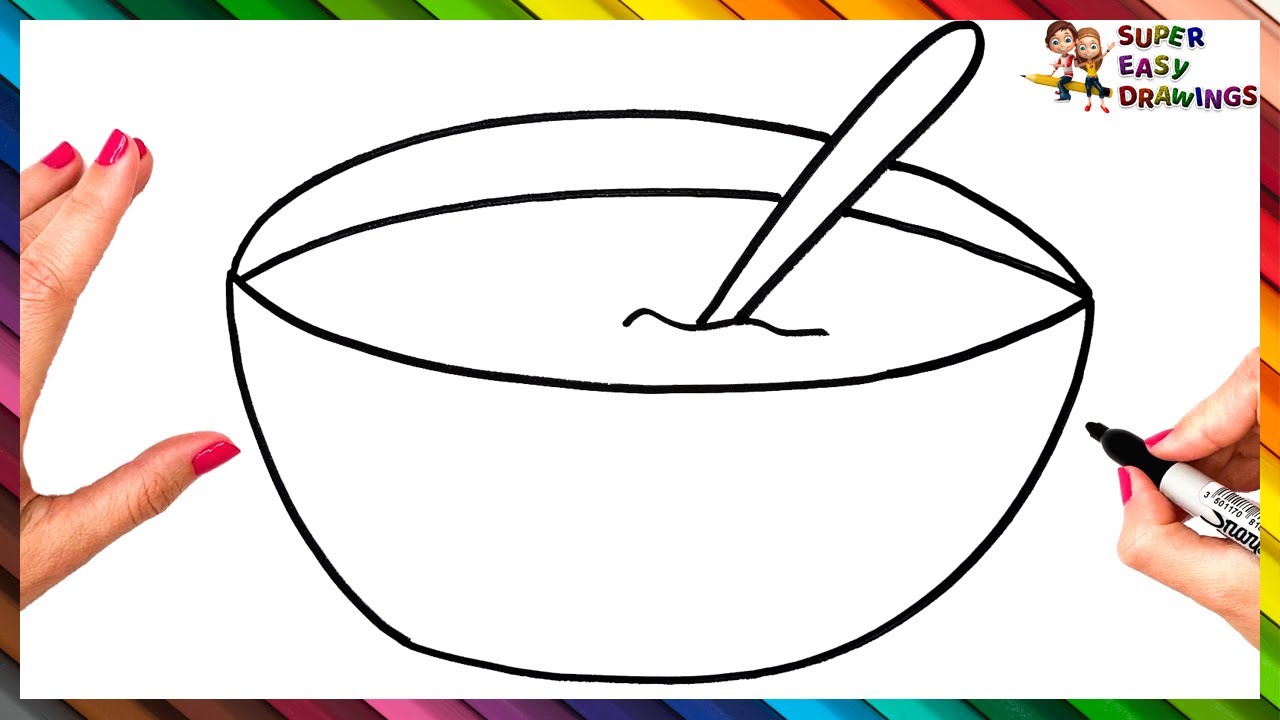 How To Draw A Bowl Of Soup Step By Step  Bowl Of Soup Drawing Easy