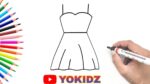 How To Draw A Dress 15 | How to draw a dress  | YoKidz Drawing | YoKidz Channel