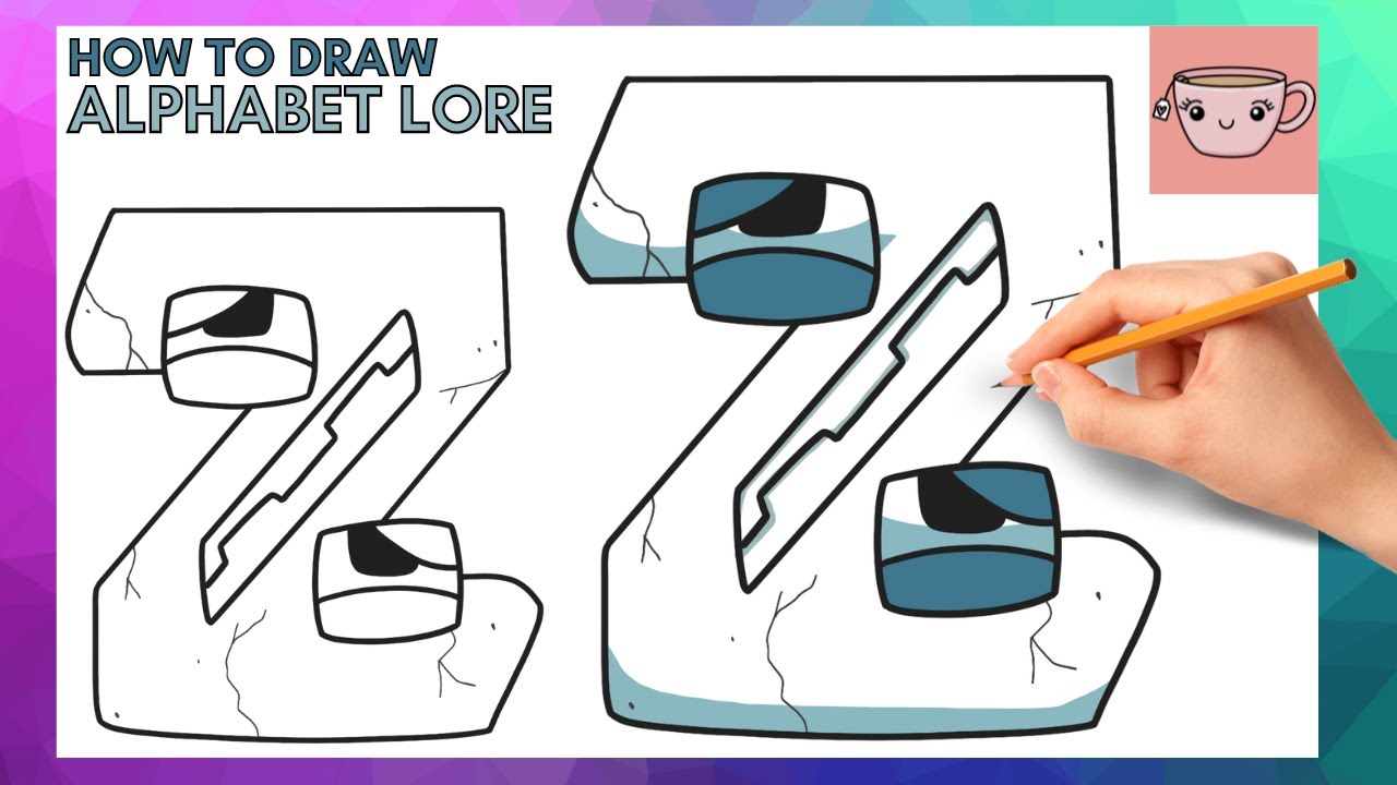 How To Draw Alphabet Lore - Letter Z | Cute Easy Step By Step Drawing Tutorial