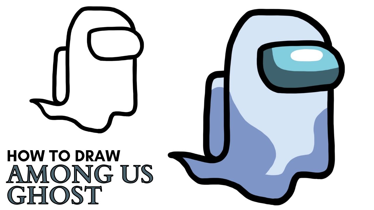 How To Draw Among Us Ghost Crewmate | Easy Step By Step Drawing Tutorial