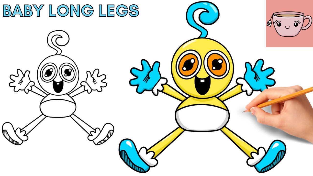 How To Draw Baby Long Legs | Poppy Playtime | Cute Easy Step By Step Drawing Tutorial