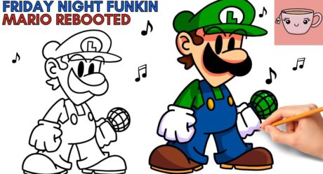 Comment dessiner Luigi | Vendredi soir Funkin Mod – Vs Mario redémarré | FNF | Pas à pas
