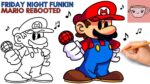 How To Draw Mario | Friday Night Funkin Mod - Vs Mario Rebooted | FNF | Step By Step