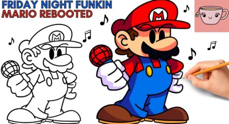 How To Draw Mario | Friday Night Funkin Mod – Vs Mario Rebooted | FNF | Step By Step