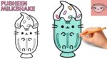 How To Draw Pusheen Cat - Milkshake | Cute Easy Step By Step Drawing Tutorial
