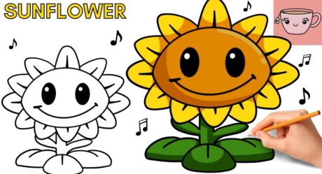 Comment dessiner un tournesol | Plantes contre Zombies | Vendredi soir Funkin Mod FNF | Tutoriel étape par étape