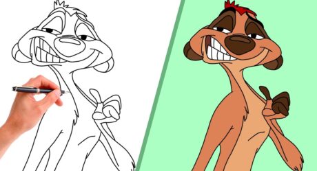 How To Draw TIMON FROM THE LION KING // Step-By-Step