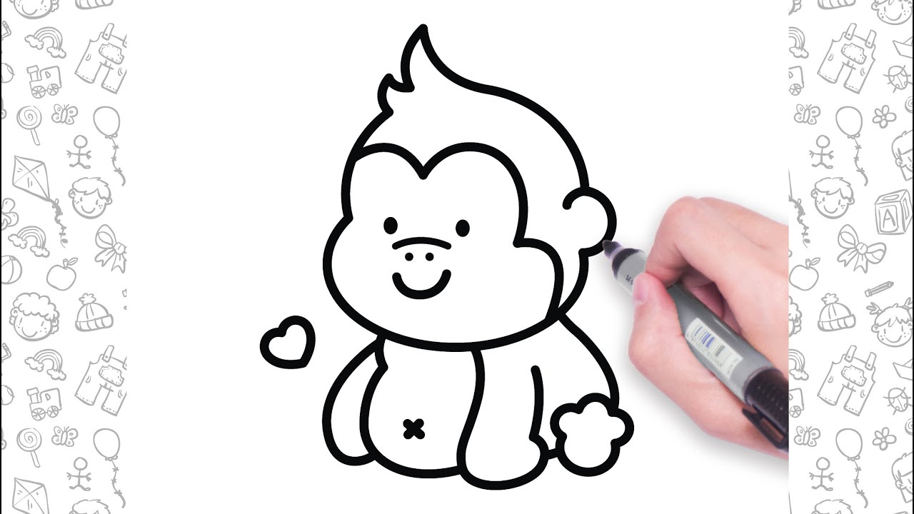 How to Draw Gorilla | Easy Animal Drawings for Kids | Bolalar uchun oson hayvonlar rasmlari
