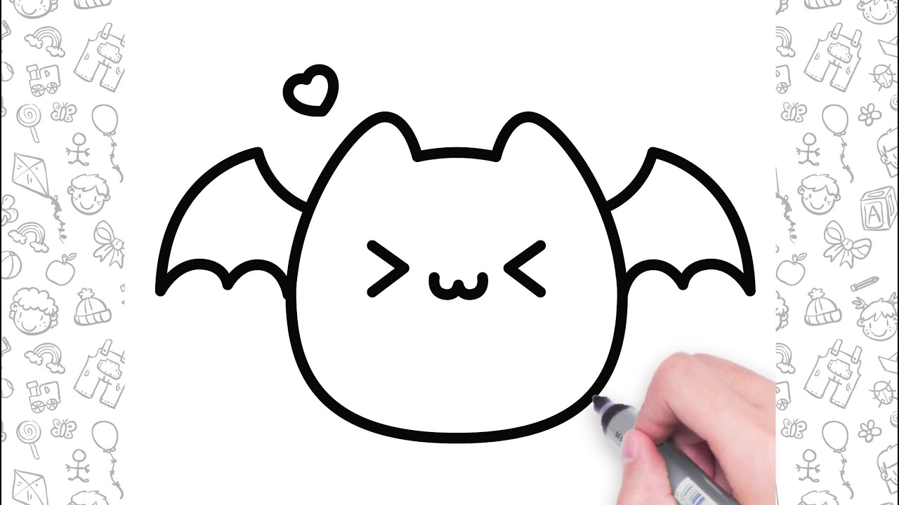 How to Draw a Bat Super Easy | Halloween drawings | Dessins faciles pour les enfants | 아이들을 위한 쉬운 그림