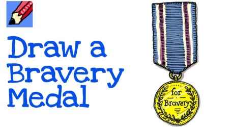 Cómo dibujar una medalla de valentía muy fácil
