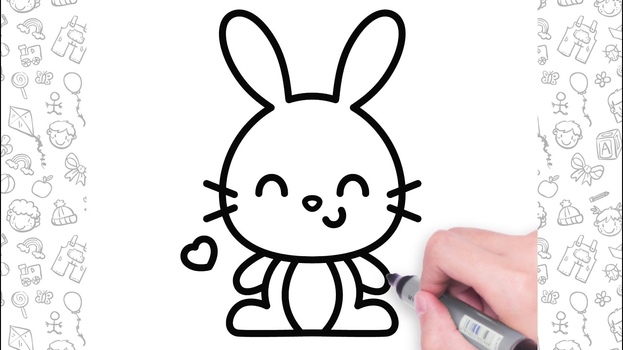 How to Draw a Bunny Easy | rysunek królika dla dzieci | बच्चों के लिए बनी ड्राइंग