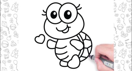 How to Draw a Cartoon Turtle Step by Step | Cute Drawings