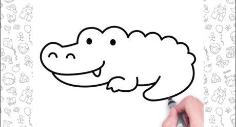 Cómo dibujar un cocodrilo fácil | Bolalar uchun hayvonlarni chizish | बच्चों के लिए आसान जानवर ड्राइंग
