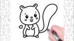 How to Draw a Cute Squirrel Easy | Step by Step Cute Drawings