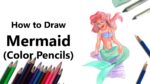 How to Draw a Mermaid Sitting on a Rock with Color Pencils [Time Lapse]