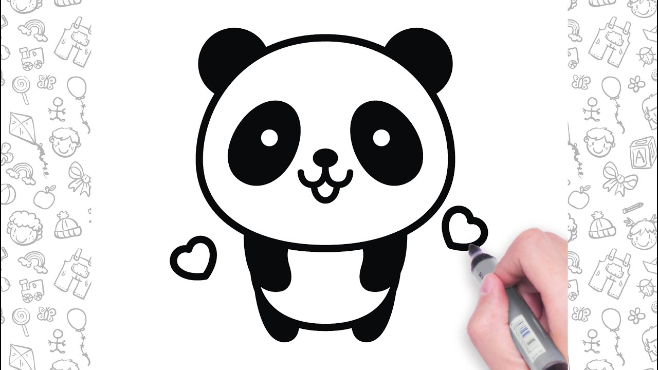 How to Draw a Panda Easy | Dessin facile pour les enfants | Bolalar uchun oson chizish