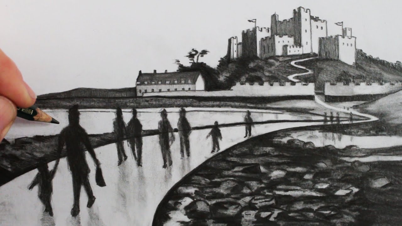 How to Draw a Tonal Landscape: People and Castle