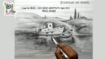 How to Draw and Shade OLD BOATS In A Scenery | Step by Step Pencil Art