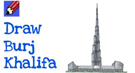 How to Draw the Burj Khalifa Real Easy for Kids and Beginners