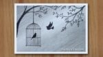 How to draw Birds Want freedom | Birds in cage drawing | Pencil Sketch for beginners