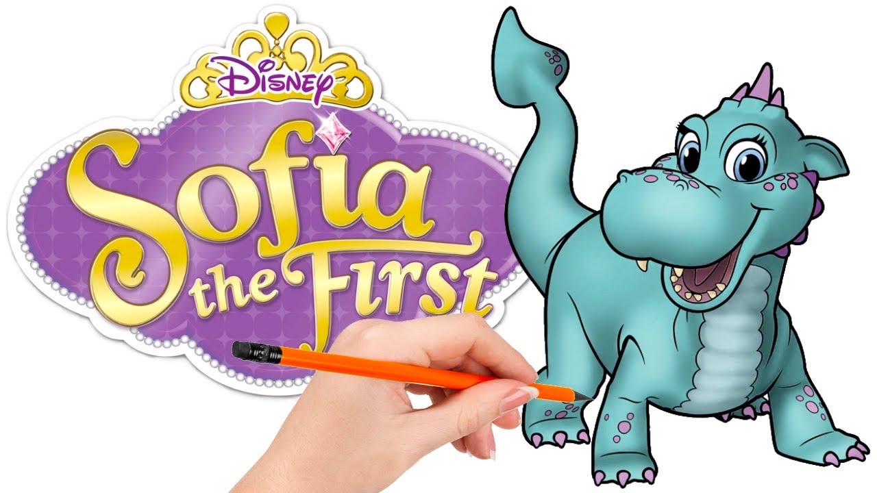 How to draw Crackle the dragon from Sofia the First
