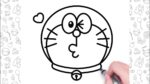 How to draw Doraemon Easy Step by Step | Cartoon Drawings | 쉽게 그리는 도라에몽 | melukis doraemon