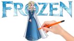 How to draw - Elsa has a lovely new royal dress for her first Christmas as queen - Frozen