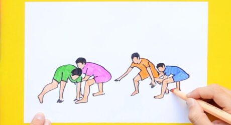 How to draw Kabaddi Game