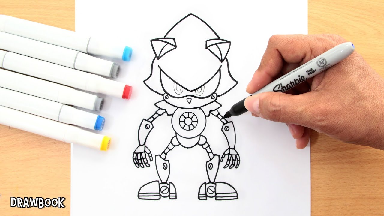 How to draw METAL SONIC (step by step)