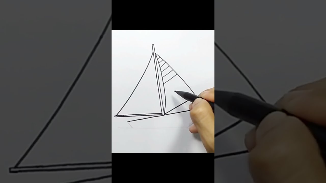 How to draw Sail Boat #shorts