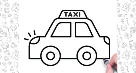 Comment dessiner une voiture de taxi | Как нарисовать такси | taksi mashinasi rasmini chizish | сурет салып