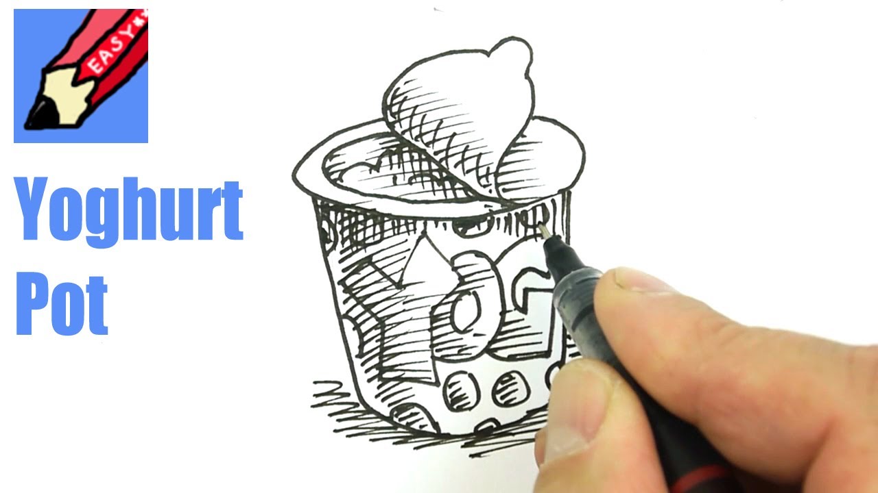 How to draw a Yoghurt pot