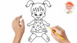 How to draw a baby girl doll | Easy drawings