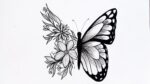 How to draw a butterfly easy|| butterfly tattoo drawing