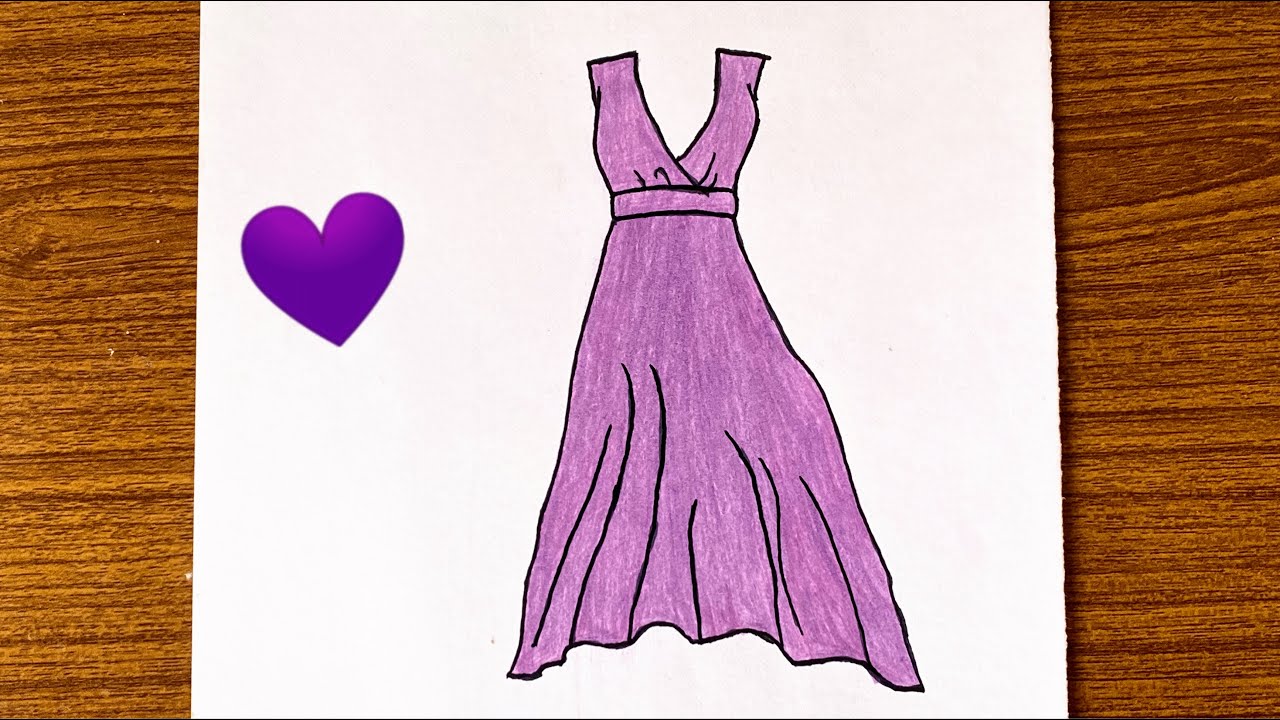 How to draw a girl dress for beginners // Sketch drawing for beginners step by step easy