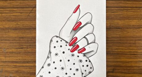 How to draw a girl hand with red nail polish || Step by step drawing tutorial || Pencil sketch