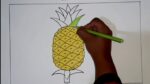 How to draw a pine apple
