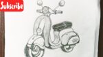 How to draw a scooter step by step || Vaspa drawing