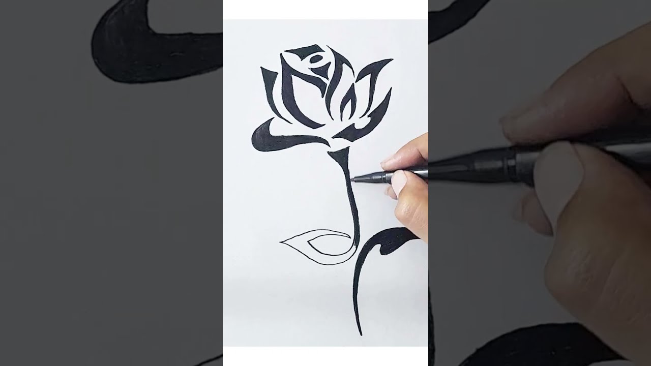 How to draw a tribal rose #shorts #shortsyoutube