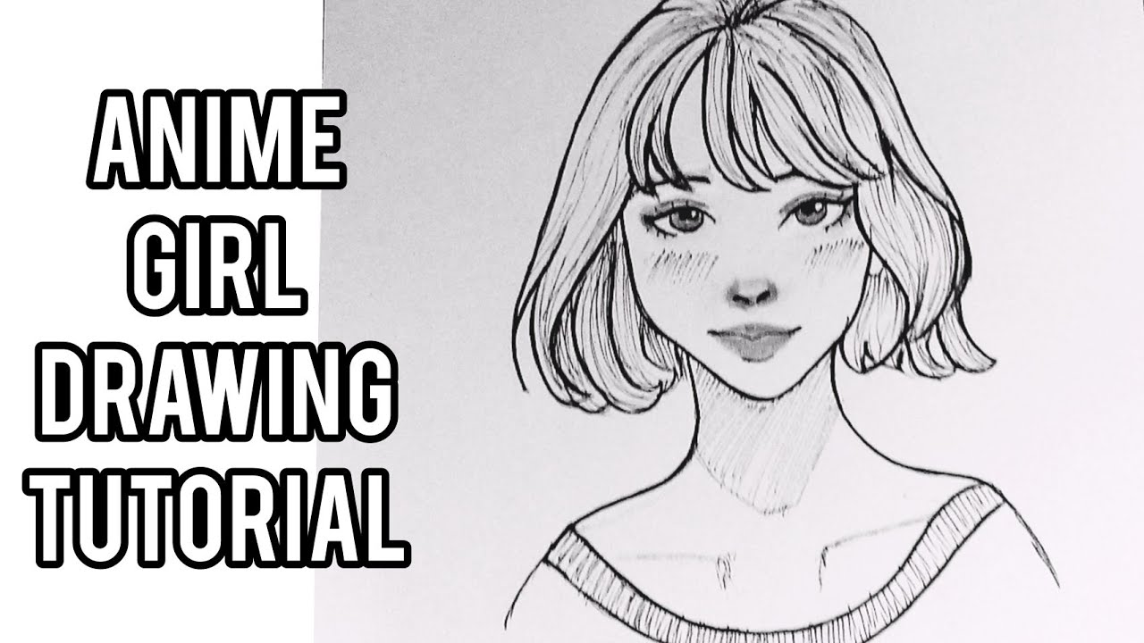 How to draw anime girl easy step by step tutorial