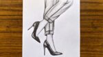 How to draw feet with high heels for beginners | Easy drawing for girls step by step