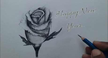 How to draw new year special drawing step by step / Happy New Year Wishes card drawing